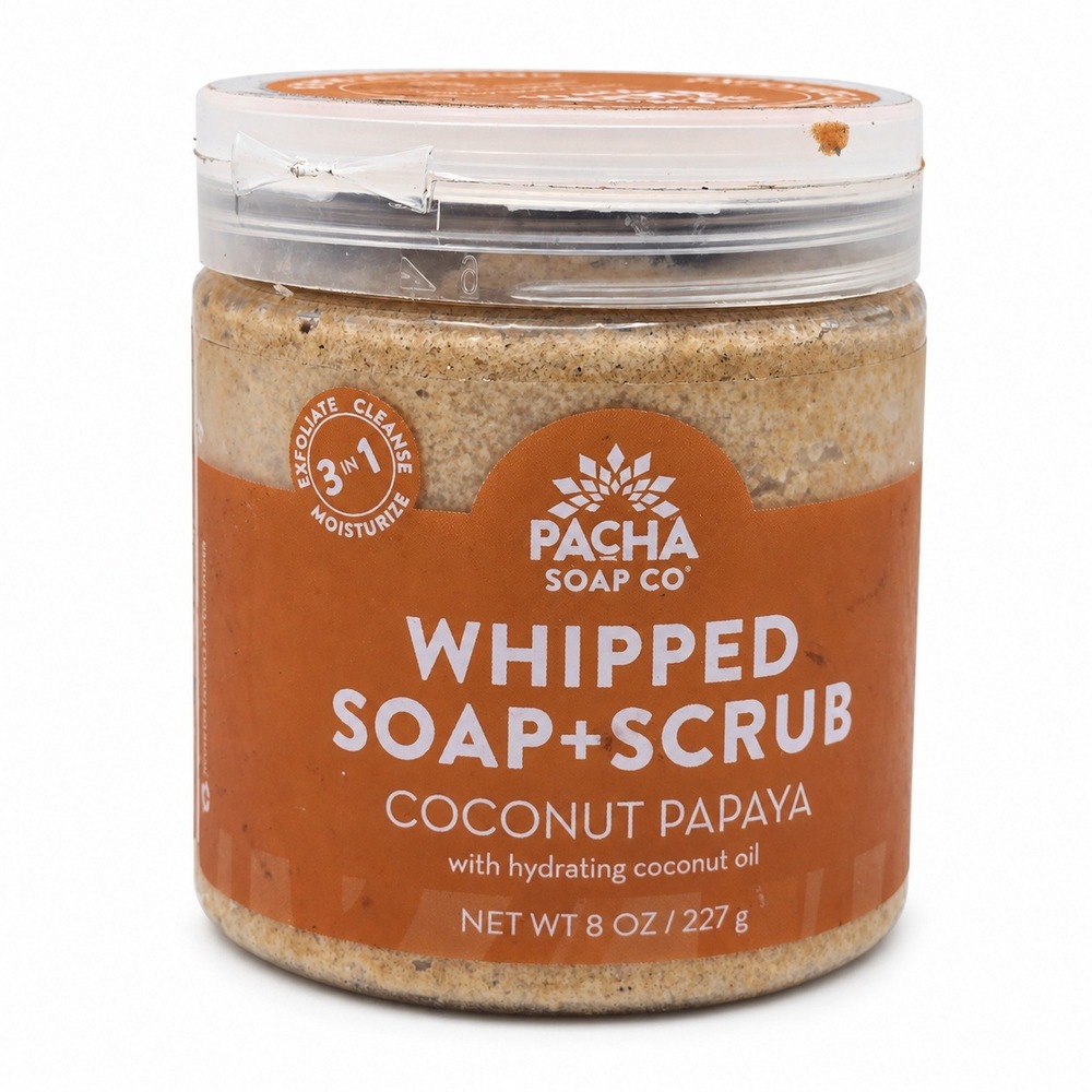 Pacha Soap Co Whipped Soap Scrub Coconut Papaya 8 oz New Sealed